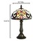Pink/Amber Fleur-de-lis Genuine Stained Glass Shade & Lamp Base - Perfect for a Living Room, Bedroom, Office, & More